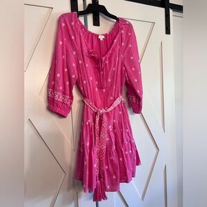 A Loves A Linen Dress w Embroidered Design